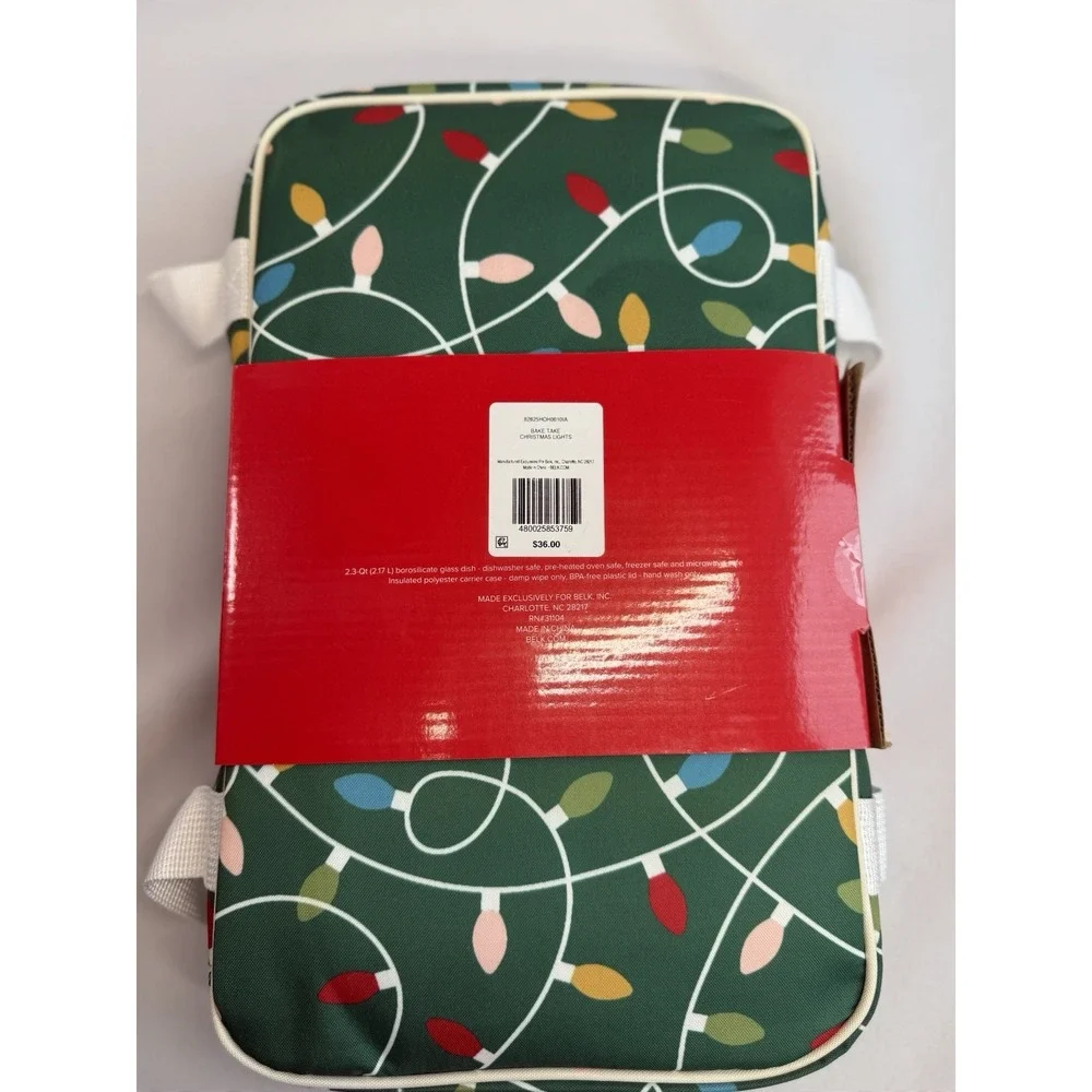 Joyland Casserole Bake & Take Glass Bakeware Dish Insulated Carrier Holiday Gift